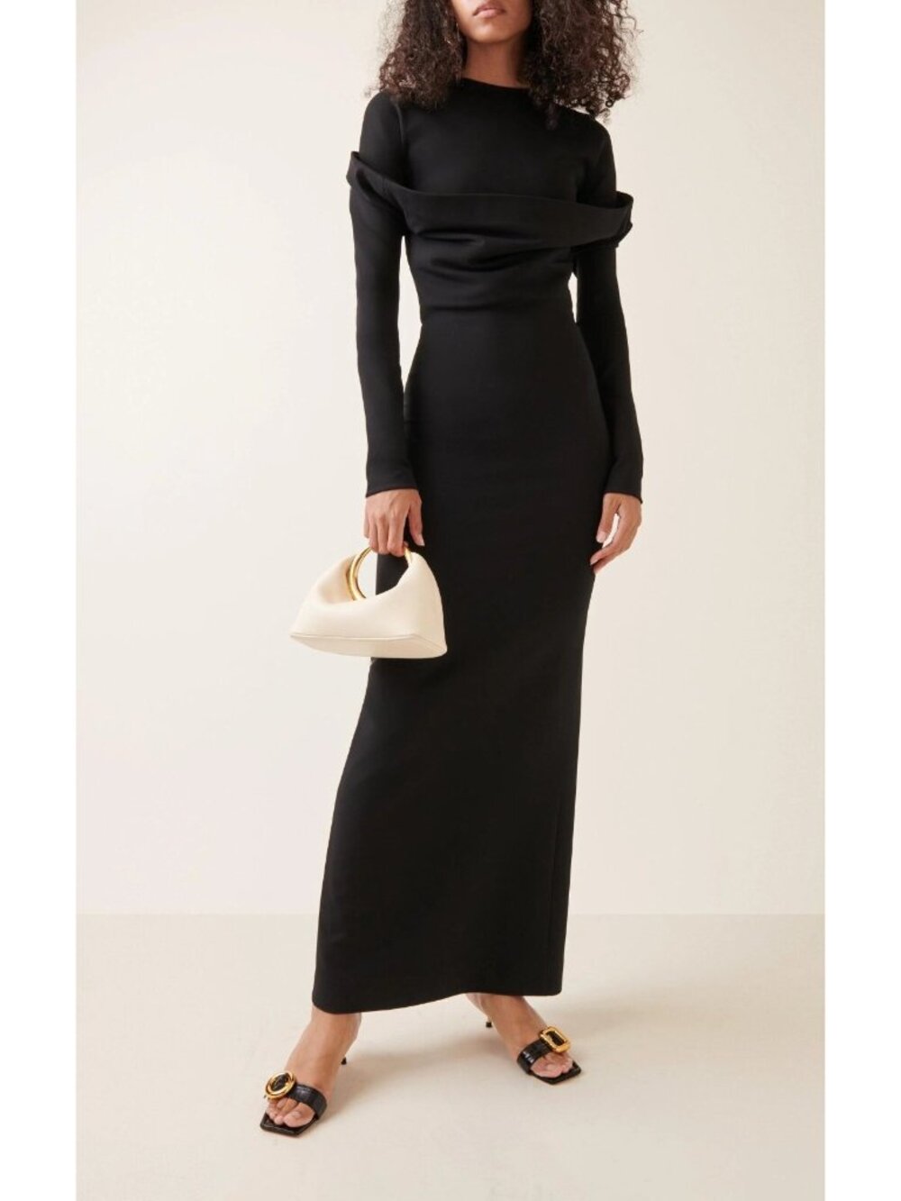 Jacquemus Womens La Robe Sabre Long Sleeve Maxi Dress Black Size 42 / US 10 / XL - Picture 3 of 7